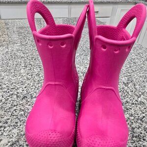 Pink Toddler Girl Crocs Rain boots - Size C7